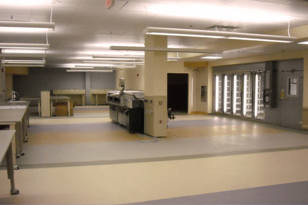 Basement Laboratory with Walk-In Refrigeration Unit
