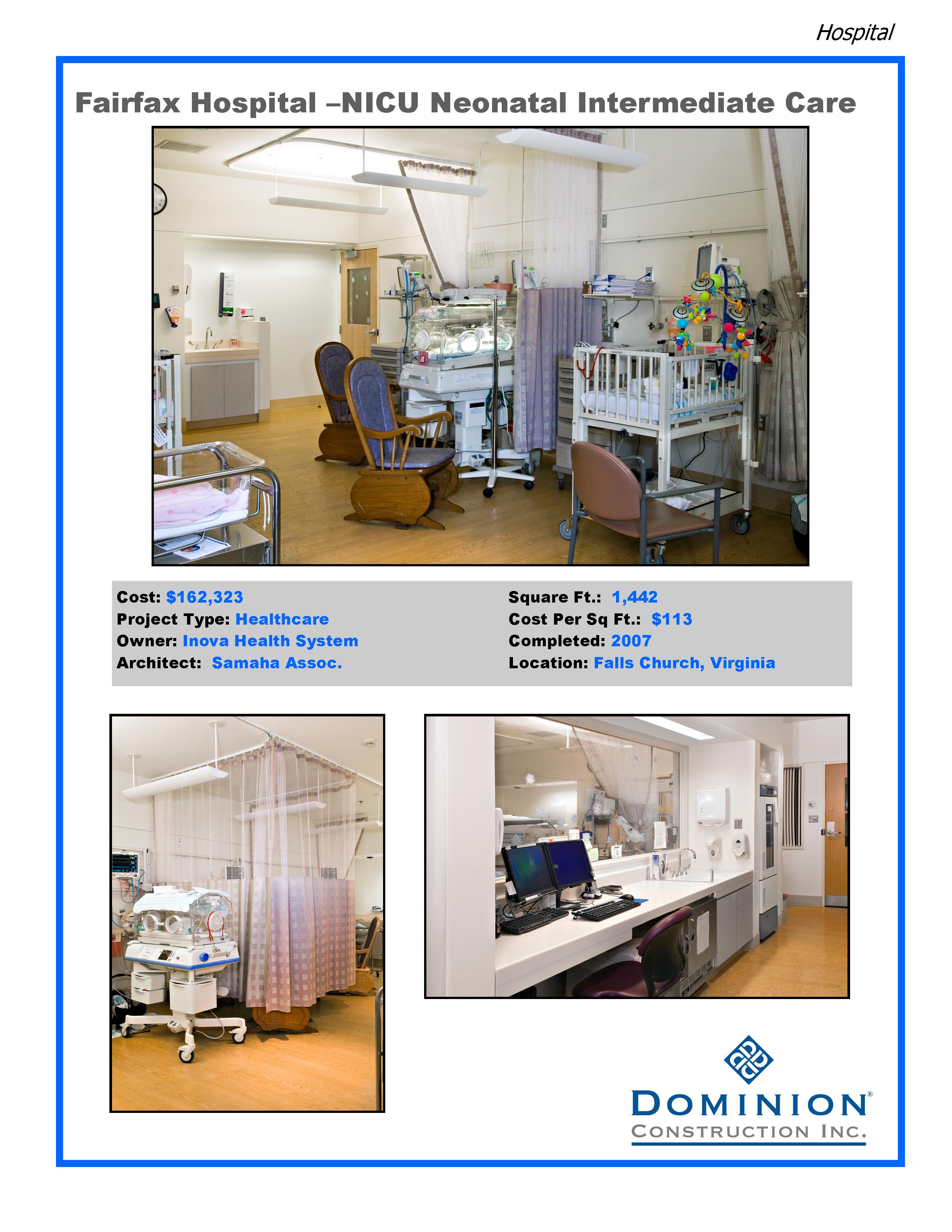 Fairfax Hospital Neonatal Intermediate Care Unit